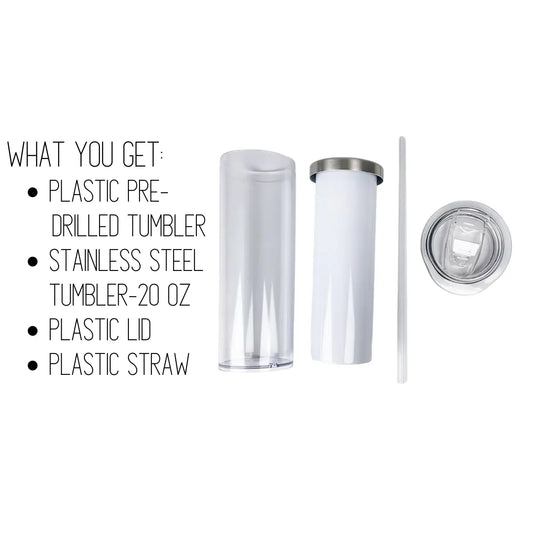 20 OUNCE SNOW GLOBE- PLASTIC STAINLESS STEEL TUMBLER