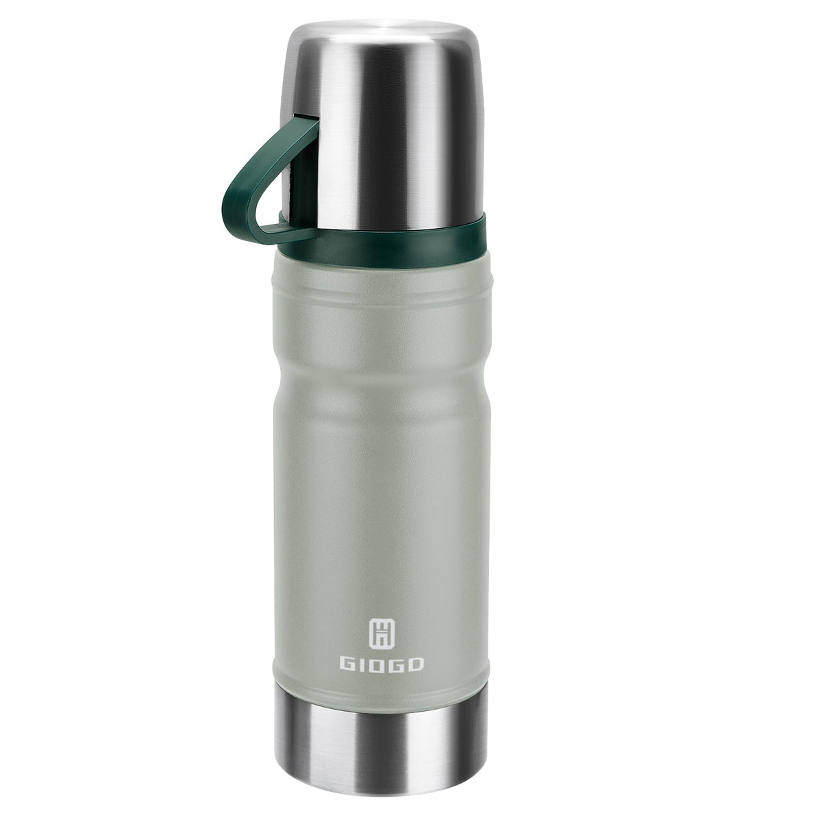 Vacuum Insulated Water Bottle Thermo Water Flask with Cup 680ml/23oz Stainless Steel Thermal Water Bottles Thermo for Hot and Cold Drinks Coffee Water(Black,Single)