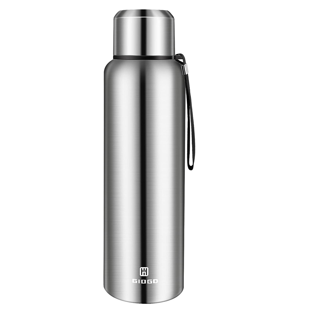 Insulated vacuum Thermo Bottle 500ml/16.9oz with cup Stainless steel coffee bottles for hot and cold drink water flask.(Silver,500ml)