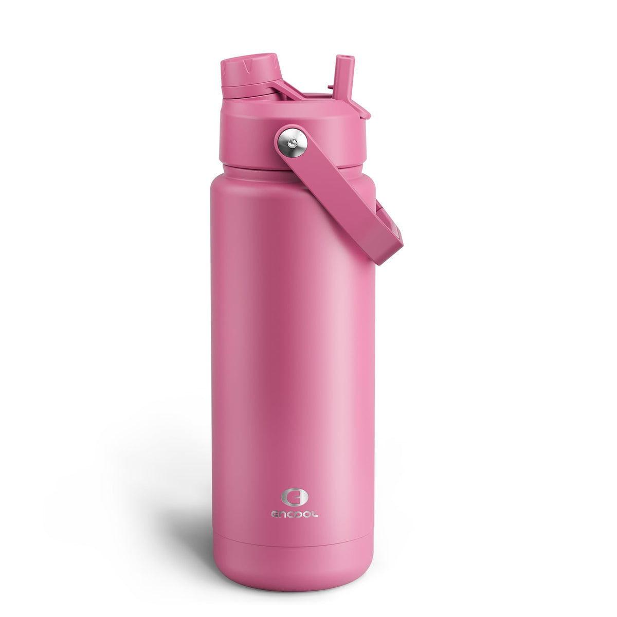 ENCOOL Insulated Water Bottle with Straw Stainless Steel Water Bottle, Leak-Proof, BPA-Free, Double Wall Vacuum Keeps Cold for 24 Hours for Sports, Travel, School (26 oz, Black Night)