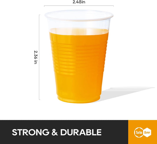 Turbo Bee 500 Pack 9oz Disposable Plastic Cups,Heat-Resistant & Food Safe Drinking Cups for Hot/Cold Beverages, Perfect for Schools, Offices, Events & Commercial Use