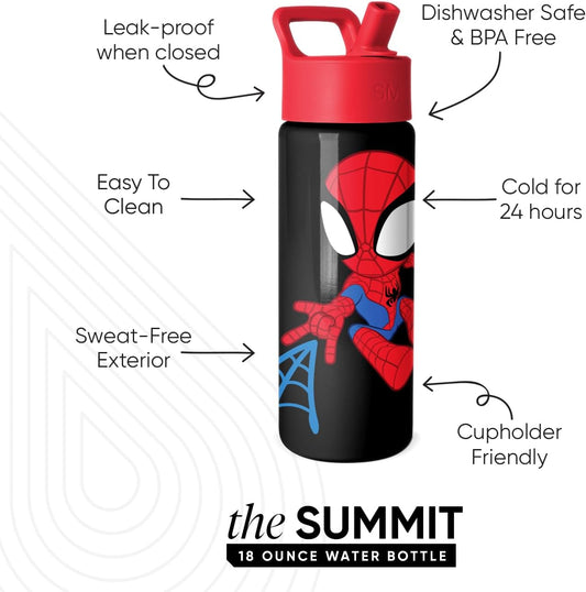 Simple Modern Marvel Spidey Kids Water Bottle & Toddler Cup | 18oz
