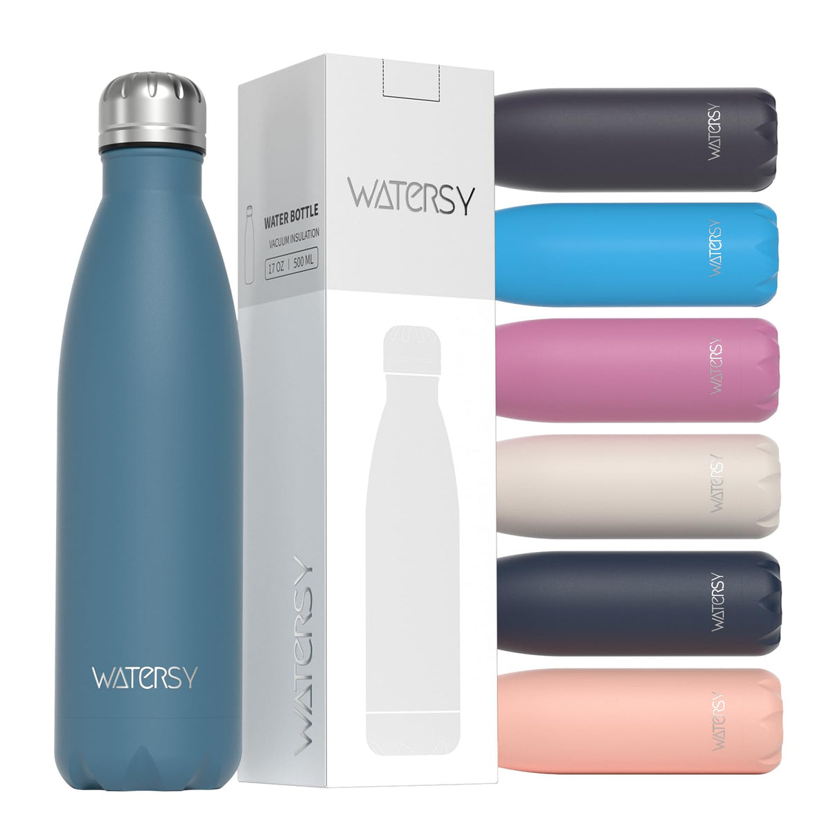 WATERSY Stainless Steel water bottle,17oz Insulated Water Bottles