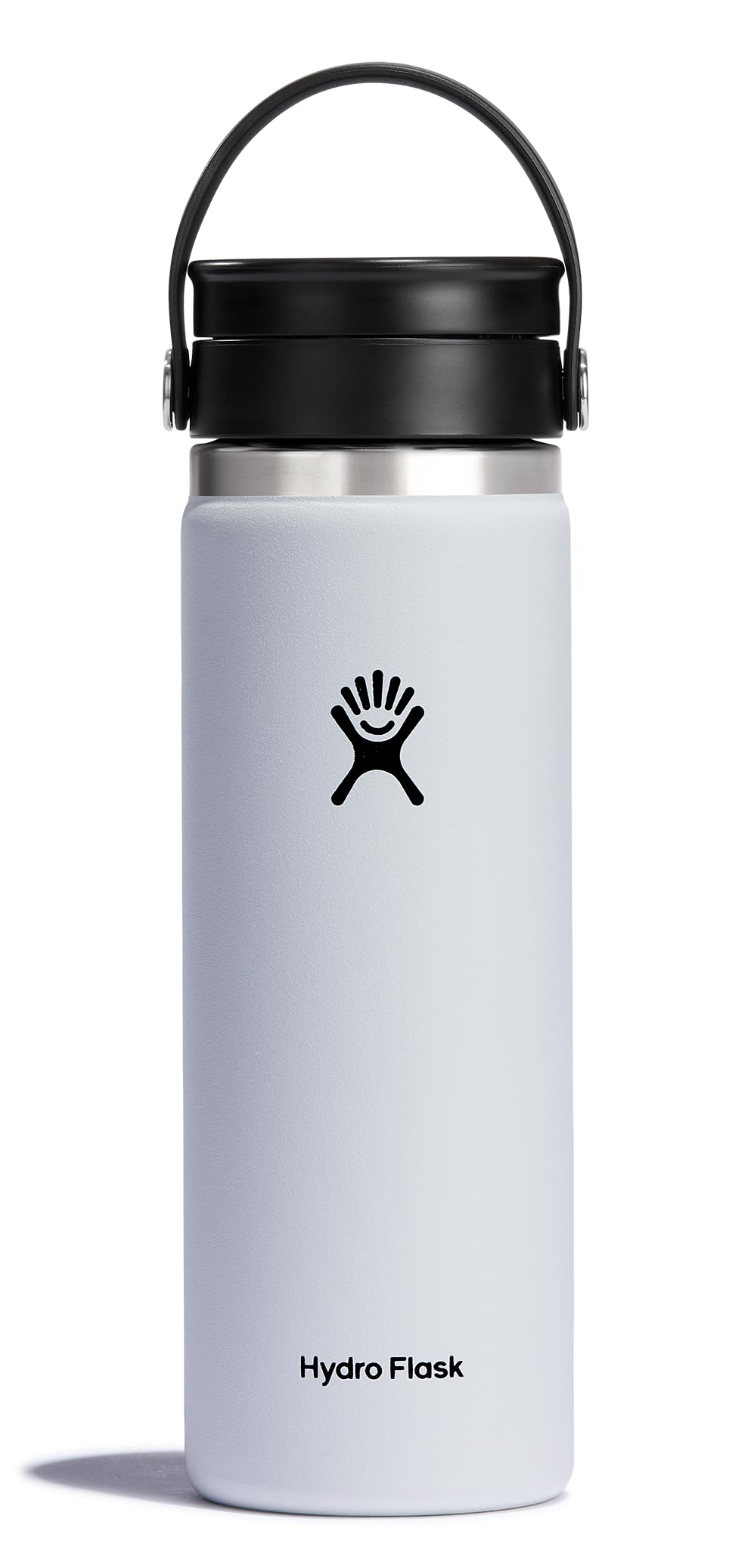 Hydro Flask Water Bottle - Insulated Stainless Steel - Wide Mouth Flex Sip Lid, Non Spill, Leakproof and Refillable in 16 Oz White