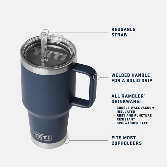 YETI Rambler 35 oz Straw Mug 2.0, Rescue Red