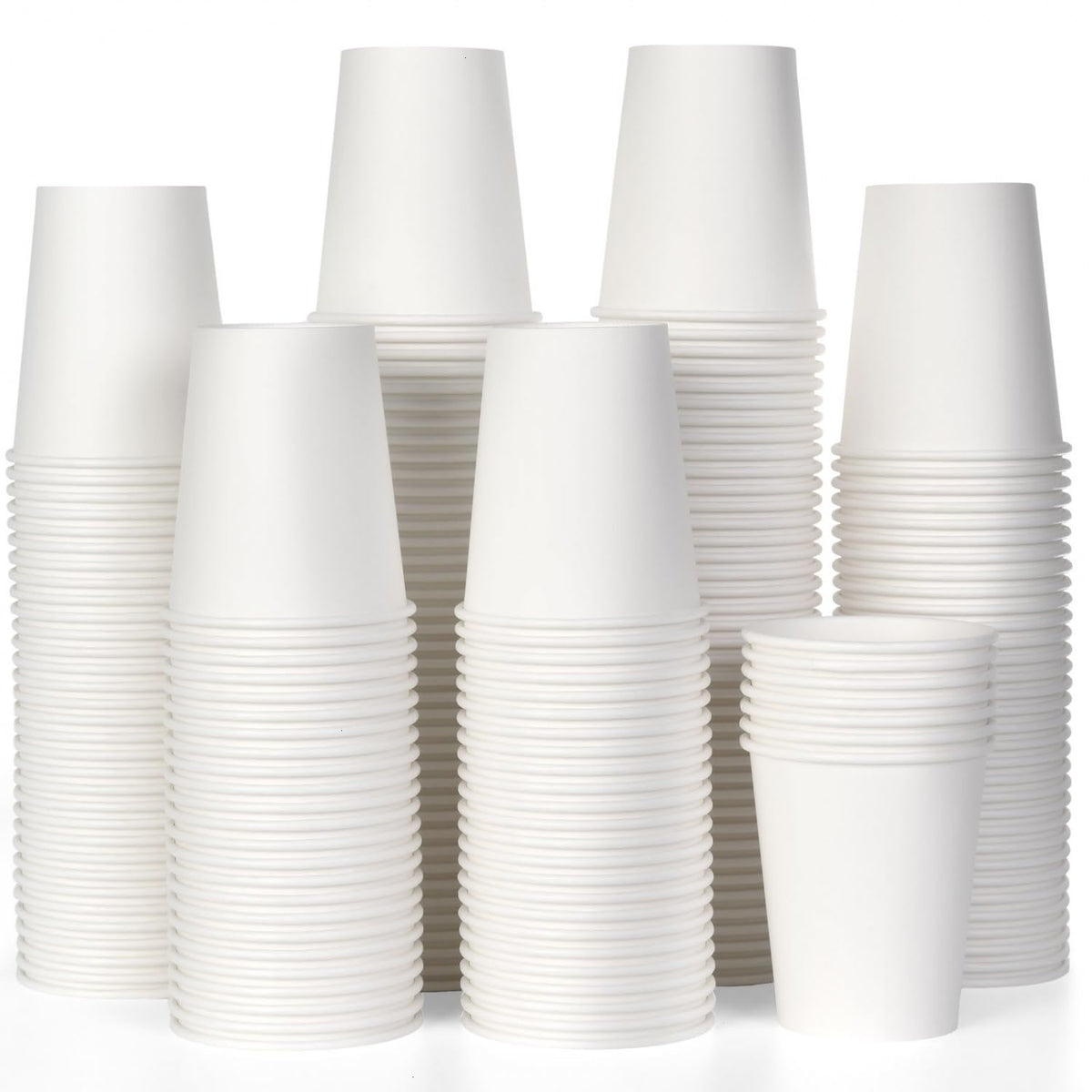 Vumdua 300 Pcs 6 oz Disposable Paper Cups, Hot Cold Beverage Drinking Cup for Coffee, Water, Tea, Juice, Espresso & Cortado (White)