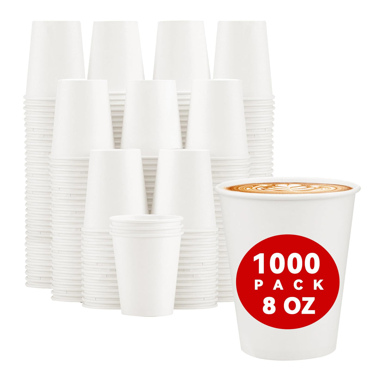 Lamosi 300 Pack Paper Cups 8 oz, Disposable Coffee Cups, Paper Coffee Cups