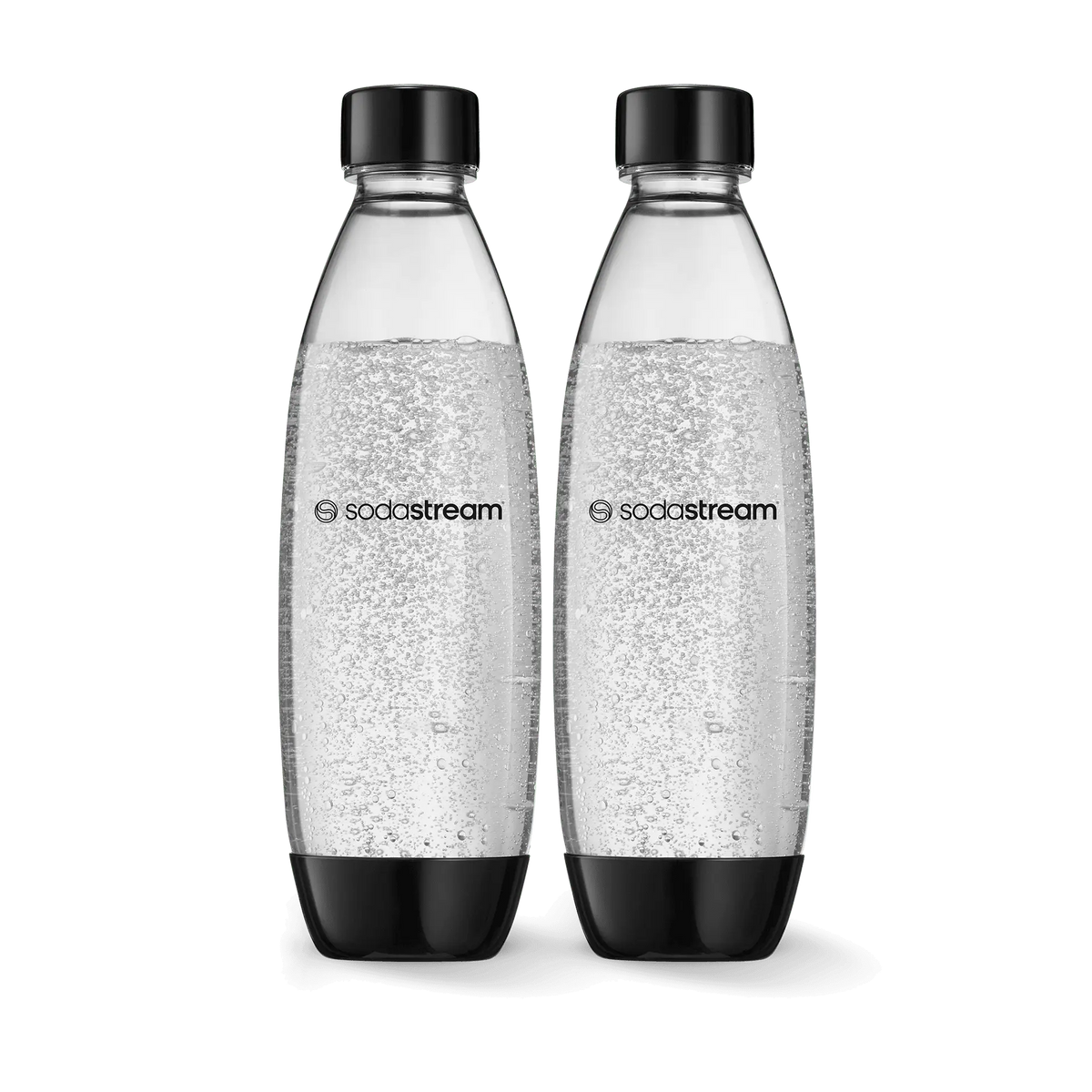 SodaStream 1L Slim Dishwasher Safe Bottles Twin Pack - Black