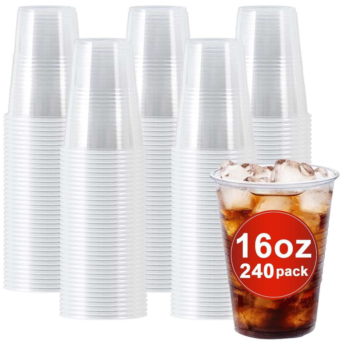 Clawsoff 500 Pack 9 oz Clear Plastic Cups Disposable Clear Water Cups
