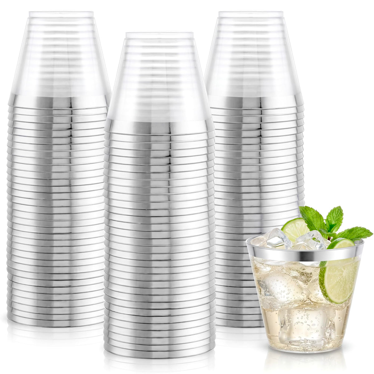 Hioasis 200Pcs 9OZ Clear Cups