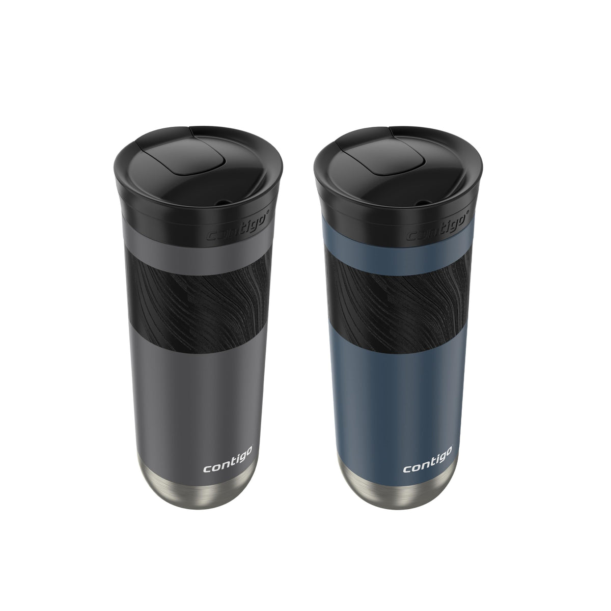 Contigo Byron Vacuum-Insulated Stainless Steel Travel Mug with Leak-Proof Lid, Reusable Coffee Cup or Water Bottle, BPA-Free, 20oz 2-Pack in Sake & Blue Corn Perfect for Hot and Cold Beverages