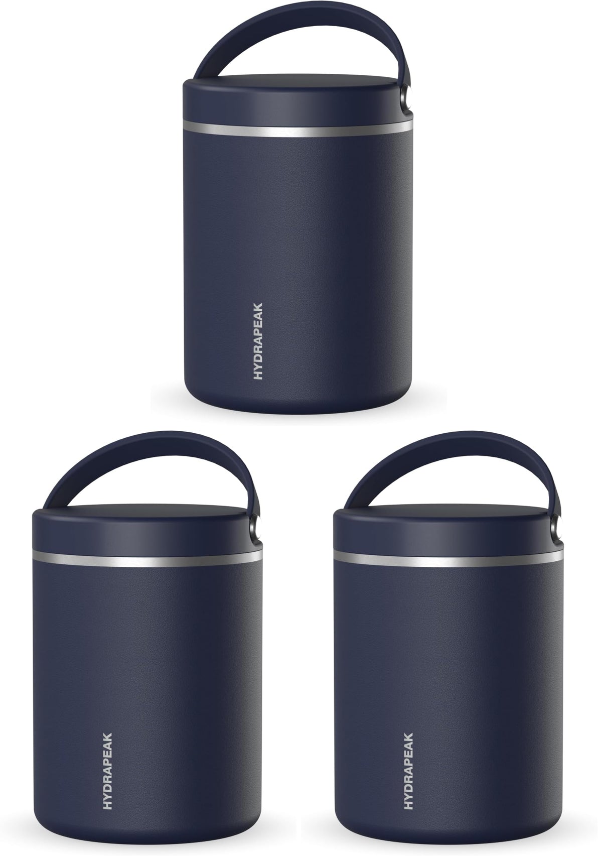 Hydrapeak 25oz Stainless Steel Vacuum Insulated Food Jar for Hot Food and Cold Food, Wide Mouth Leak-Proof Soup Jar for Adults, 10 Hours Hot and 16 Hours Cold (Black)