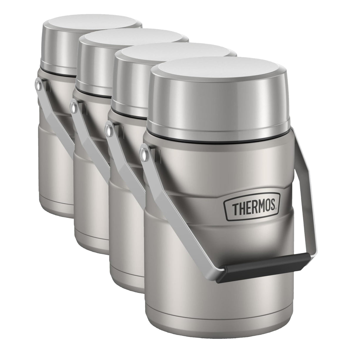 THERMOS Stainless King Food Jar with Handle, 47oz, Matte Stainless Steel