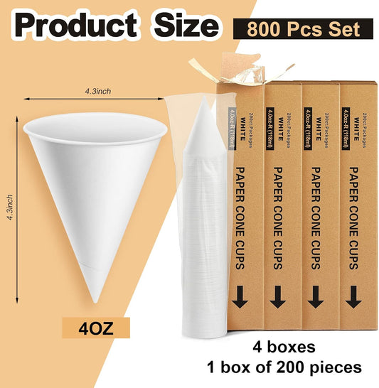 Roshtia Paper Cone Water Cups for Water Cooler Dispenser, 4 oz