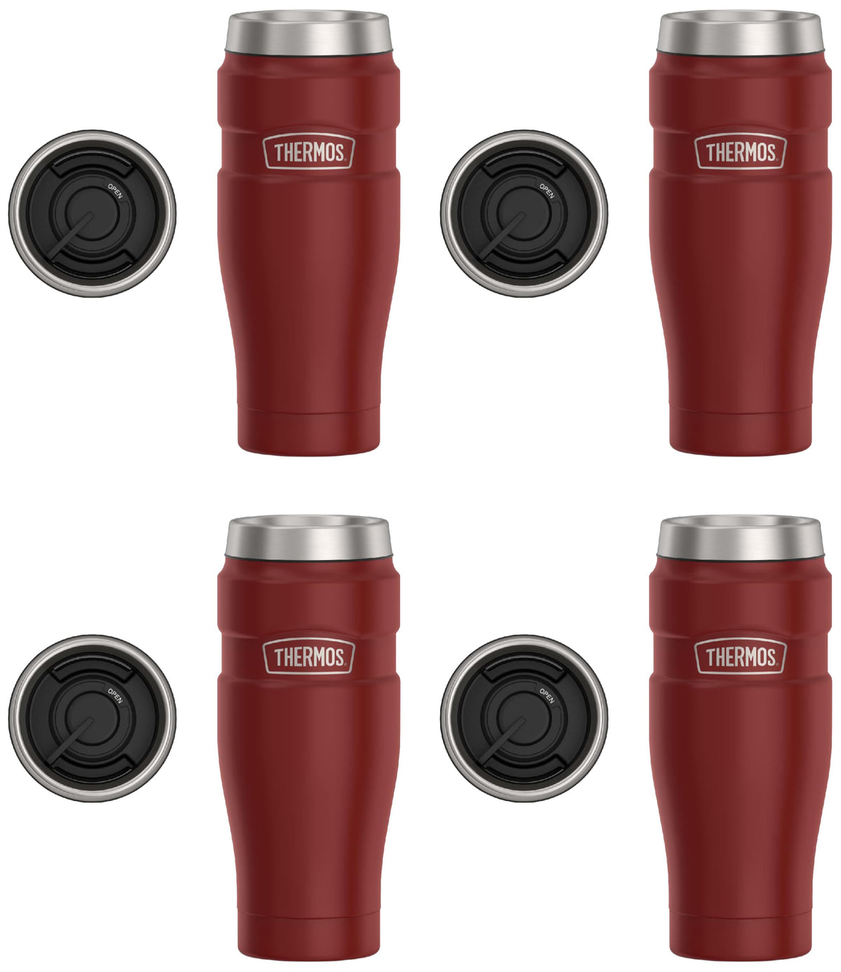 THERMOS Stainless King Vacuum-Insulated Travel Tumbler, 16 Ounce, Matte Steel