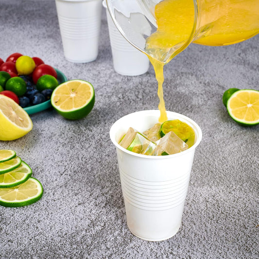 Lilymicky 500 Pack 7 oz White Plastic Cups, Disposable Drinking Cups
