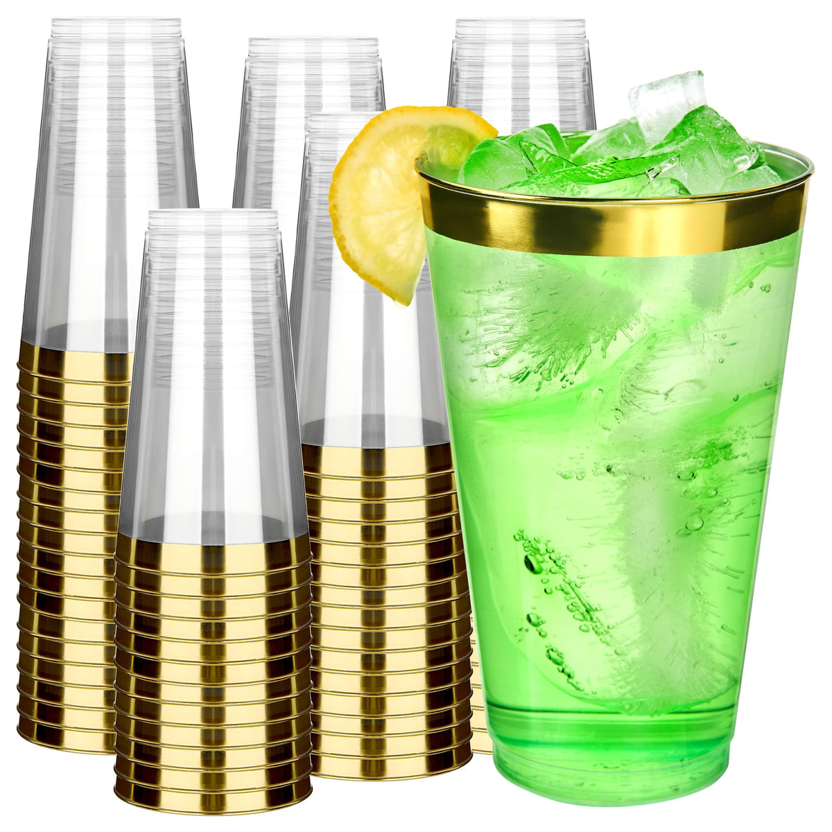 RACETOP 9 oz Clear Plastic Cups 100 packs, Perfect for Parties, Wedding