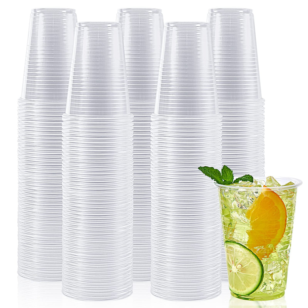 Lilymicky 500 Pack 7 oz Disposable Plastic Cups, 7 oz Clear Plastic Cups