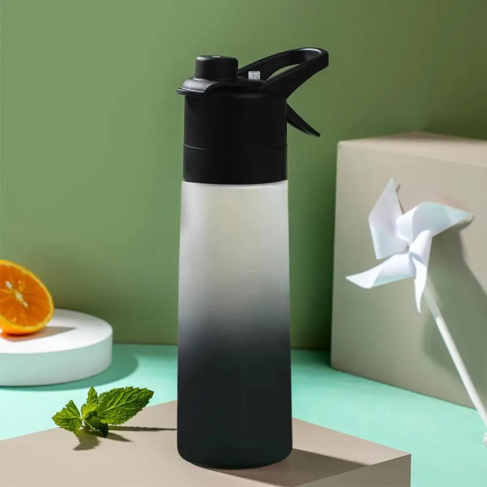 1 Piece 650ml Gradient Leakproof Water Bottle, Hydration Bottle, Portable Drinkware, Large Capacity Sports Drinking Cup With Spray Mist Function For Gym & Travel, Portable Water Bottles