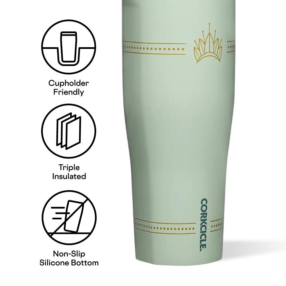 Disney Princess 30oz Leakproof Portable Travel Tumbler - BPA-Free Unisex Adults Reusable Drinkware, Tuckaway Spout, Silicone Flexible Handle, Princess Art, Outdoor Mountain Hiking Kitchenware