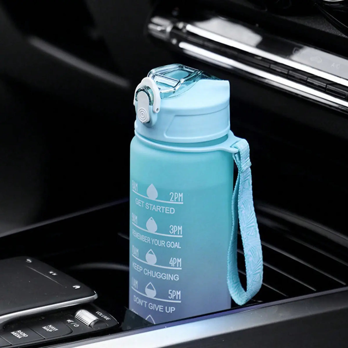 1pc 750ML Fitness Water Bottle, Portable Time Stamp Leak Proof, Tritan BPA Free, Ideal for Gym, Camping, Outdoor Sports, Durable Design, Bpa Free Drinkware