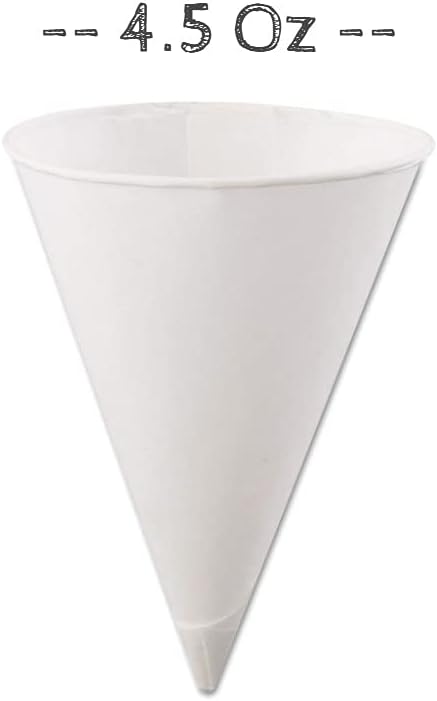 Disposable White Paper Cone Cups (Pack of 200-4.5 oz) Eco-Friendly, Leak-Proof, Ideal for Events, Water Coolers, Quick Hydration & Efficient Cleanup