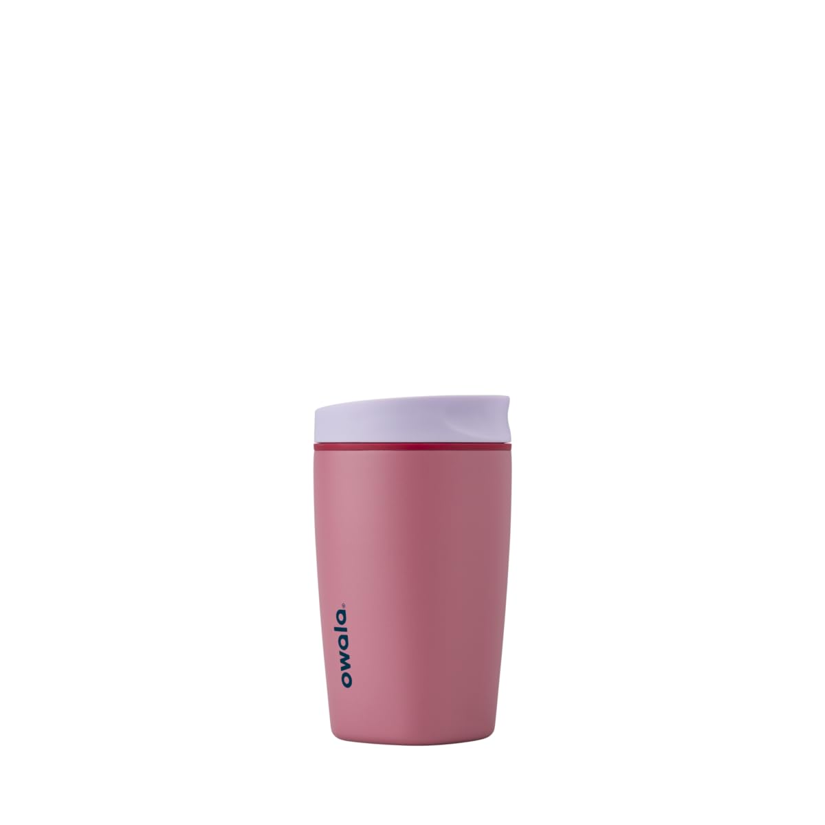 Owala SmoothSip Slider Insulated Stainless Steel Coffee Tumbler, Reusable Iced Coffee Cup, Hot Coffee Travel Mug, BPA Free 12 oz, Pink (Pucker Up)
