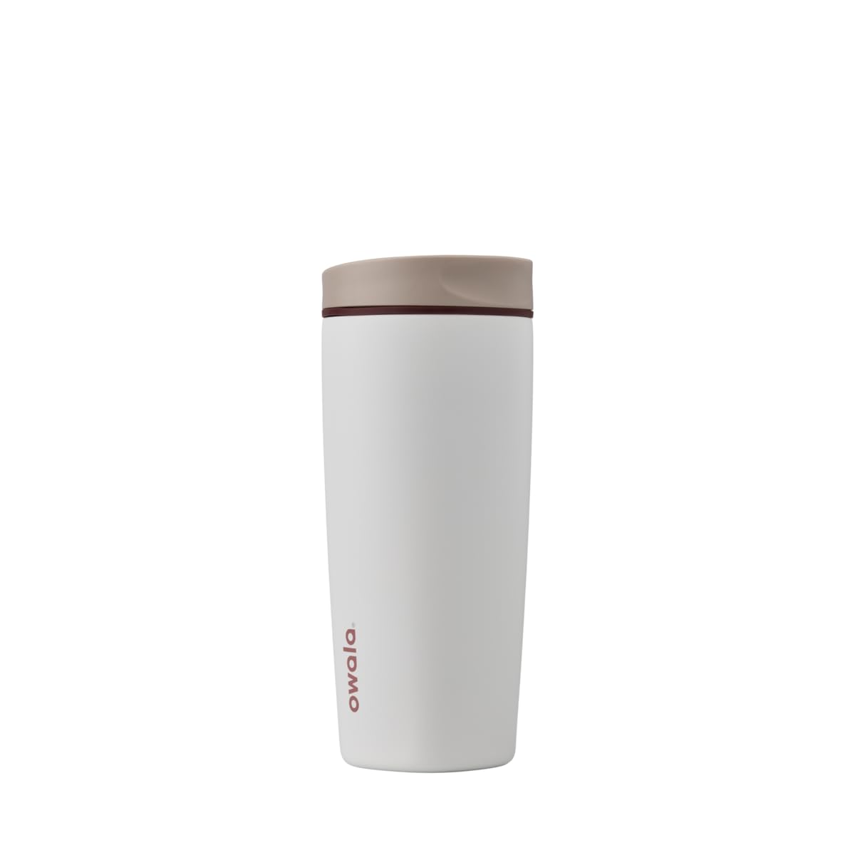 Owala SmoothSip Slider Insulated Stainless Steel Coffee Tumbler, Reusable Iced Coffee Cup, Hot Coffee Travel Mug, BPA Free 12 oz, Pink (Pucker Up)