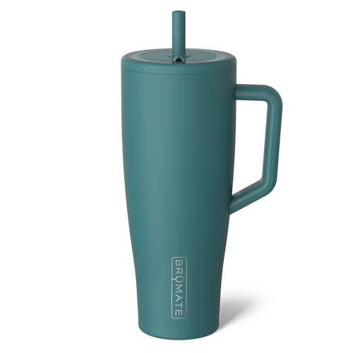 BrüMate Era 40 oz Tumbler with Handle & Straw | 100% Leakproof Insulated Water Bottle Tumbler with Lid & Flexible SoftSip Straw | Made of Stainless Steel | Cup Holder Friendly | 40oz (Nightfall Blue)