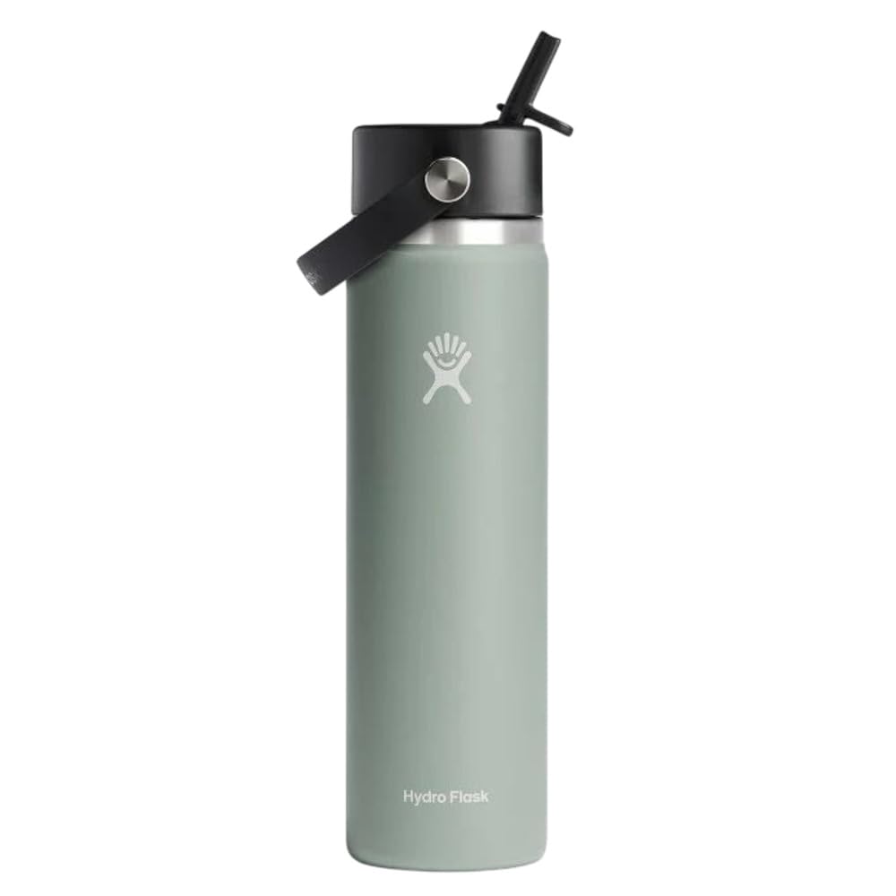 Hydro Flask Water Bottle - Insulated Stainless Steel - Wide Straw Lid, Non Spill, Leakproof in 24 Oz Ivory