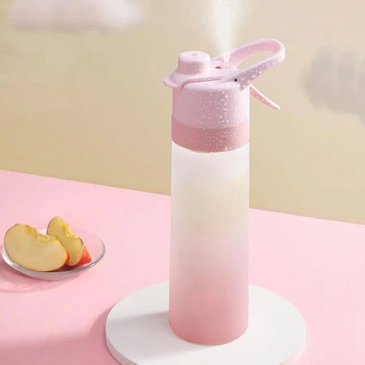 1 Piece 650ml Gradient Leakproof Water Bottle, Hydration Bottle, Portable Drinkware, Large Capacity Sports Drinking Cup With Spray Mist Function For Gym & Travel, Portable Water Bottles