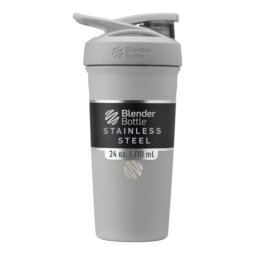 BlenderBottle Sport Flip Stainless Steel Shaker Bottle 24 oz Black