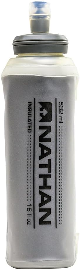 Nathan Insulated Soft Flask, Soft Flask Running Bottle, Hydration Insulated Water Bottle for Hiking, Walking, Exercise, Fits in Vests, 18oz