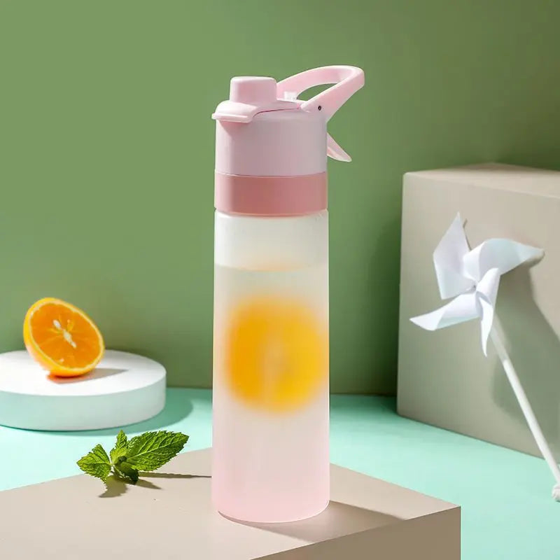 1 Piece 650ml Gradient Leakproof Water Bottle, Hydration Bottle, Portable Drinkware, Large Capacity Sports Drinking Cup With Spray Mist Function For Gym & Travel, Portable Water Bottles