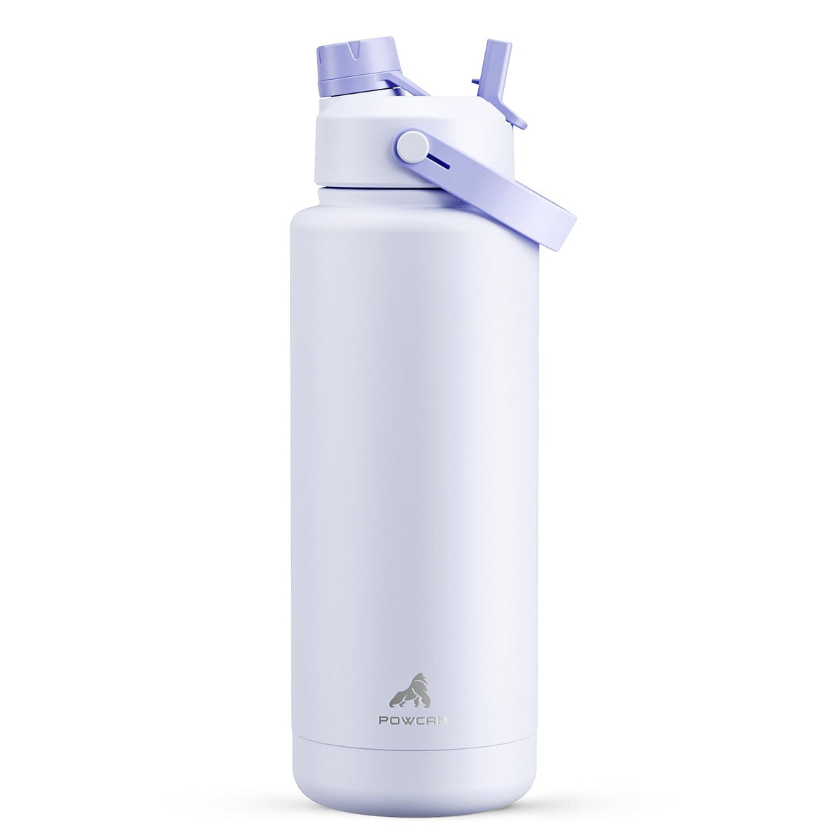 POWCAN 26 oz Insulated Water Bottle with 2-in-1 Straw and Spout Lid, Keep Cold 24H, Leak-Proof, Fits in Car Cup Holder, Stainless Steel Water Bottle for Sports, Travel, and School (Cotton Candy)
