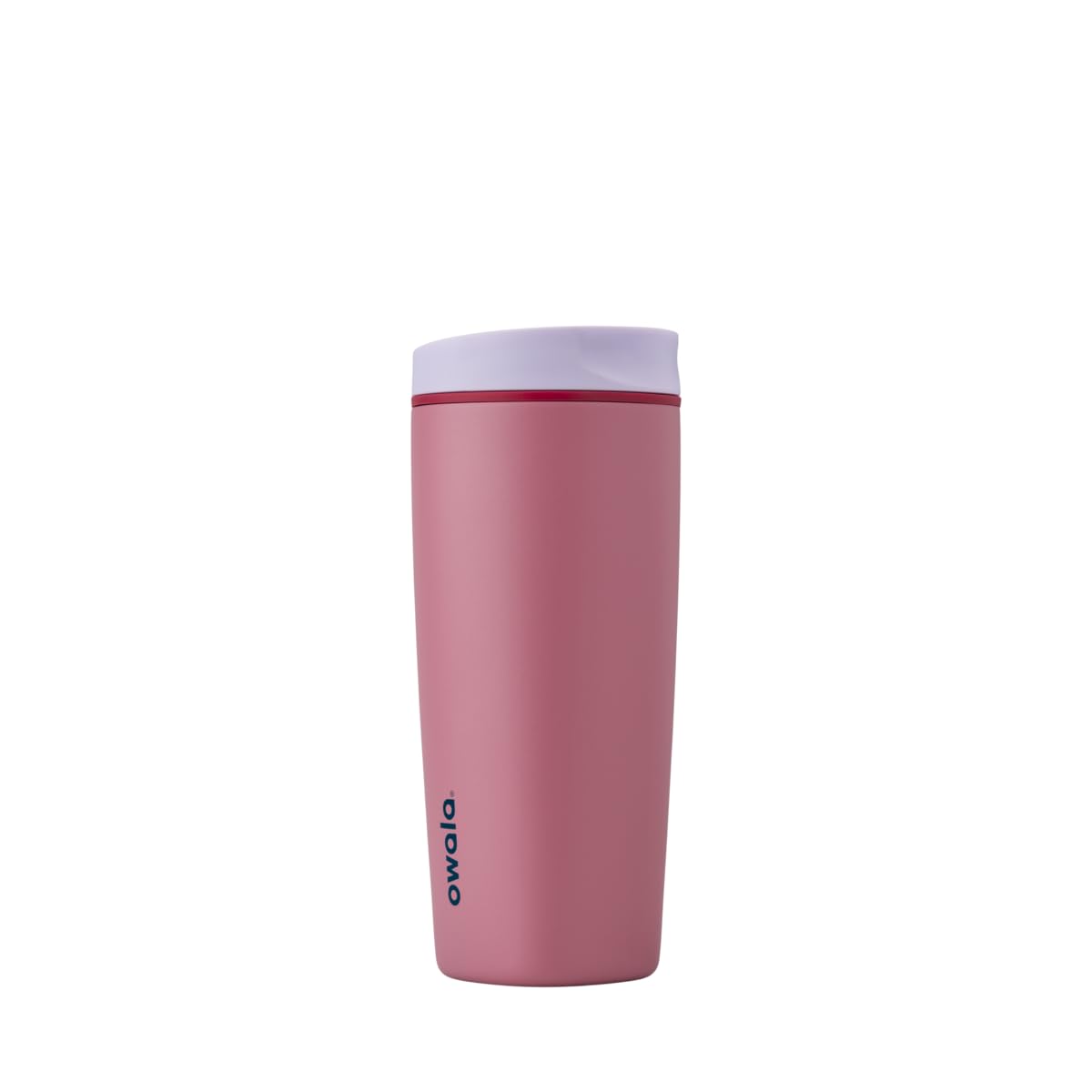 Owala SmoothSip Slider Insulated Stainless Steel Coffee Tumbler, Reusable Iced Coffee Cup, Hot Coffee Travel Mug, BPA Free 12 oz, Pink (Pucker Up)