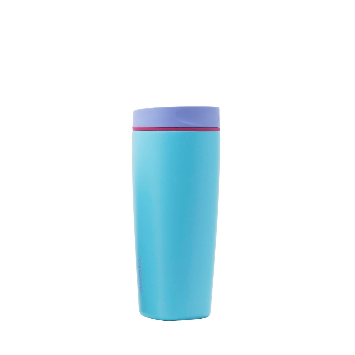Owala SmoothSip Slider Insulated Stainless Steel Coffee Tumbler, Reusable Iced Coffee Cup, Hot Coffee Travel Mug, BPA Free 12 oz, Pink (Pucker Up)