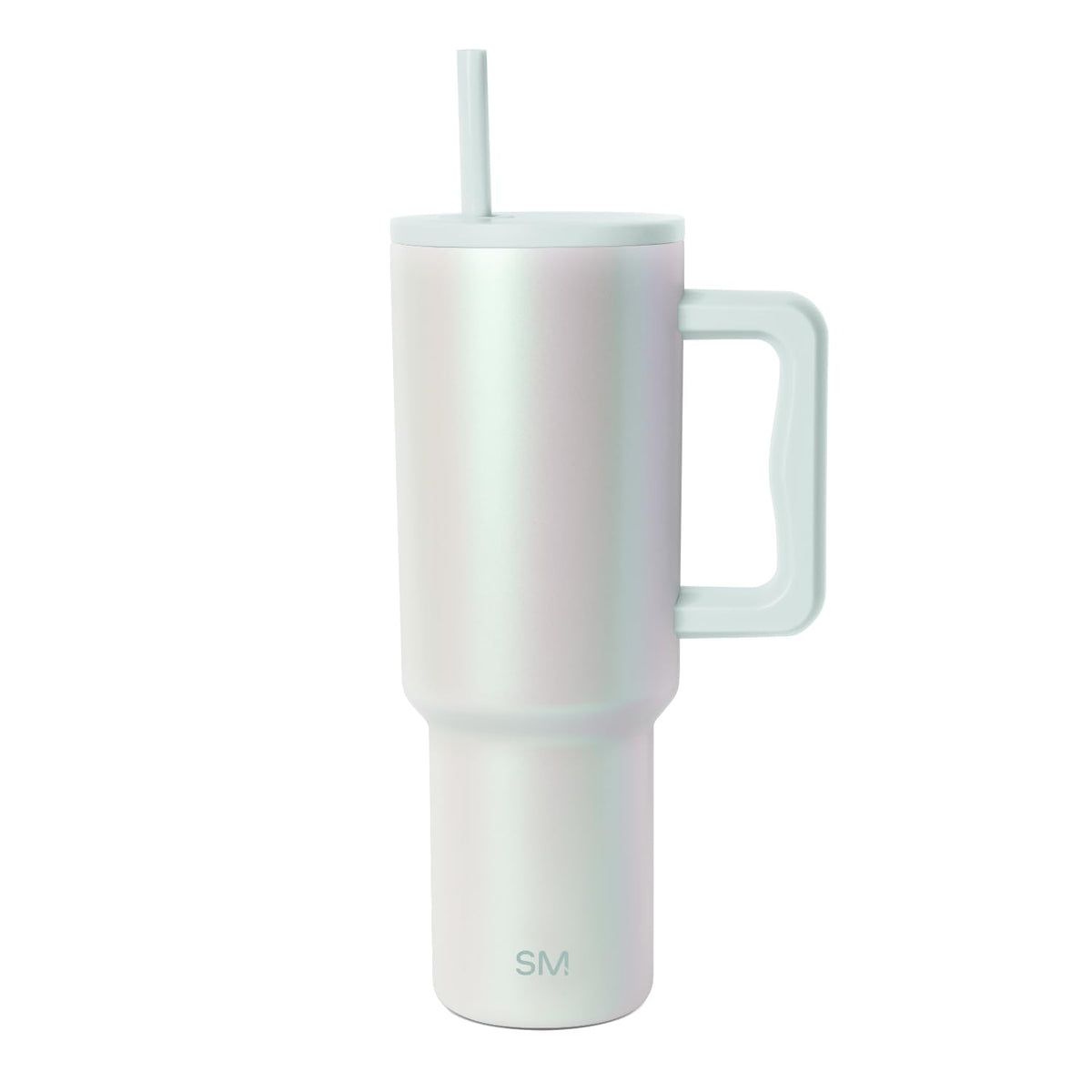 Simple Modern 40 oz Trek Tumbler with Handle and Straw Lid | Cup Holder Friendly Insulated Stainless Steel Travel Mug | Almond Birch