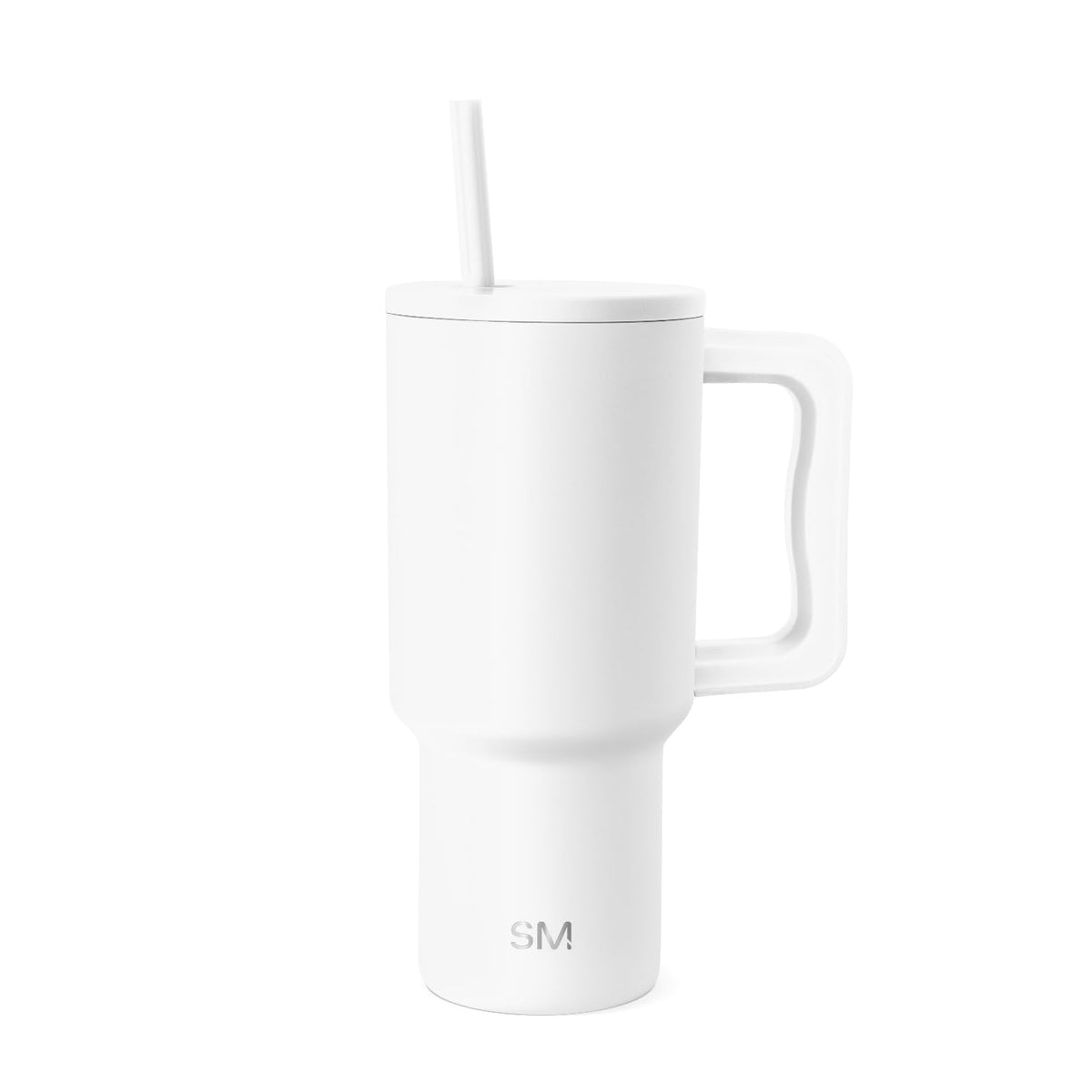 Simple Modern 40 oz Trek Tumbler with Handle and Straw Lid | Cup Holder Friendly Insulated Stainless Steel Travel Mug | Almond Birch
