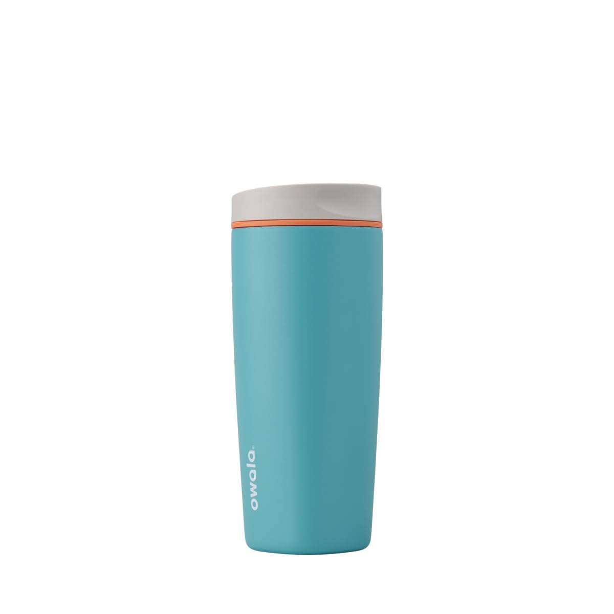 Owala SmoothSip Slider Insulated Stainless Steel Coffee Tumbler, Reusable Iced Coffee Cup, Hot Coffee Travel Mug, BPA Free 12 oz, Pink (Pucker Up)