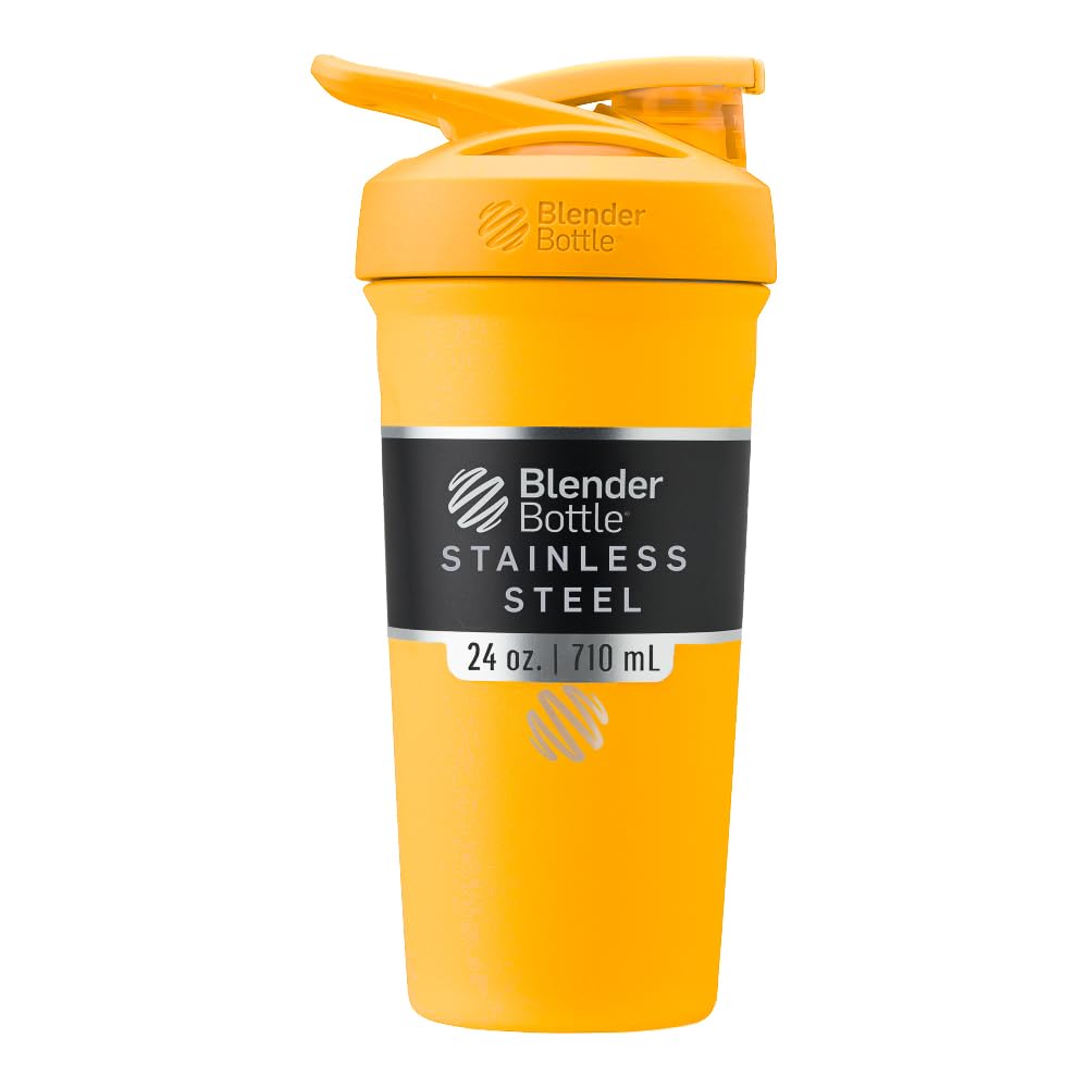 BlenderBottle Sport Flip Stainless Steel Shaker Bottle 24 oz Black
