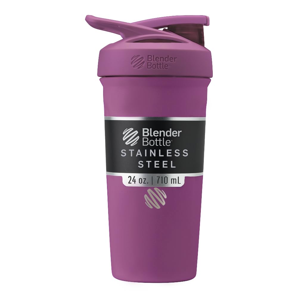BlenderBottle Sport Flip Stainless Steel Shaker Bottle 24 oz Black