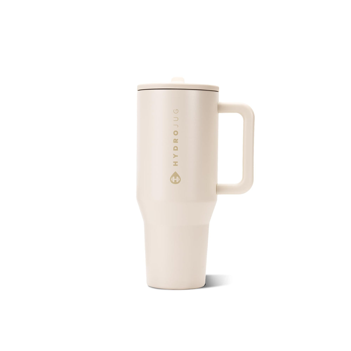 HydroJug Traveler 32oz, Insulated Tumbler with Handle & Straw, Cream