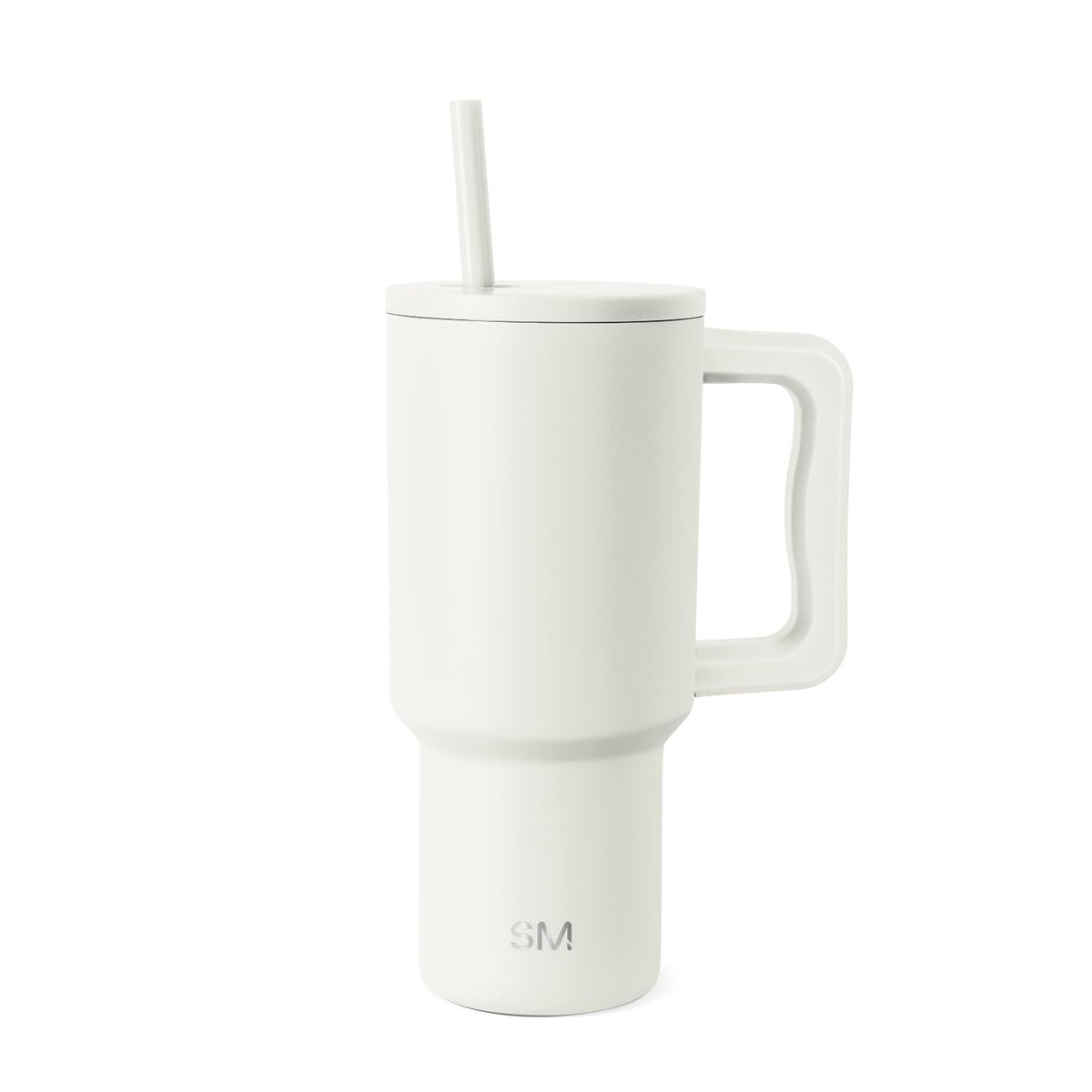 Simple Modern 40 oz Trek Tumbler with Handle and Straw Lid | Cup Holder Friendly Insulated Stainless Steel Travel Mug | Almond Birch