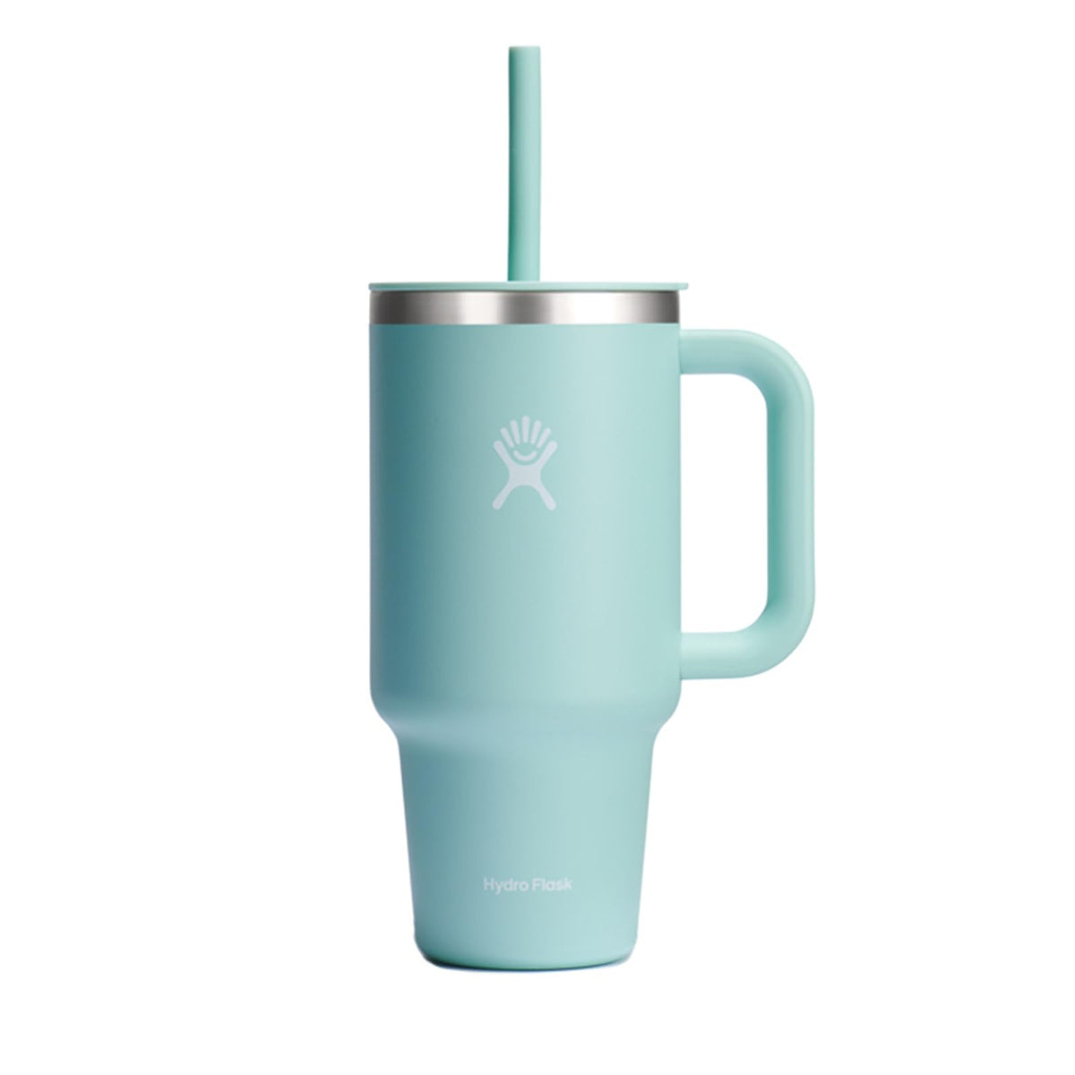 Hydro Flask Travel Tumbler with Handle, Lid and Straw - Insulated Stainless Steel in 40 Oz Trillium