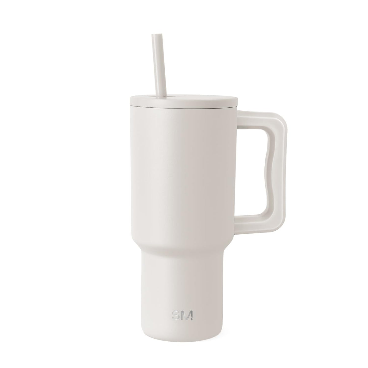 Simple Modern 40 oz Trek Tumbler with Handle and Straw Lid | Cup Holder Friendly Insulated Stainless Steel Travel Mug | Almond Birch