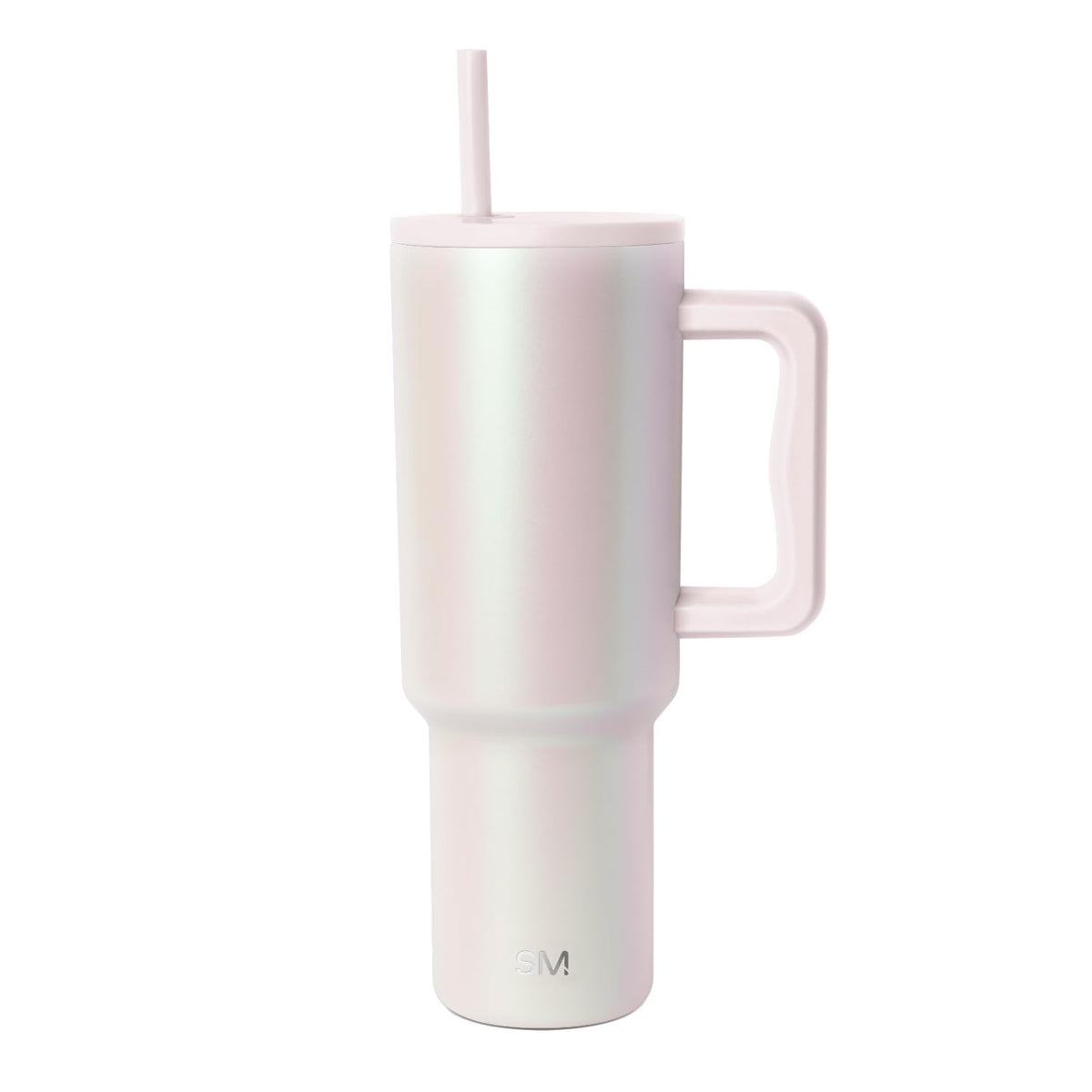 Simple Modern 40 oz Trek Tumbler with Handle and Straw Lid | Cup Holder Friendly Insulated Stainless Steel Travel Mug | Almond Birch