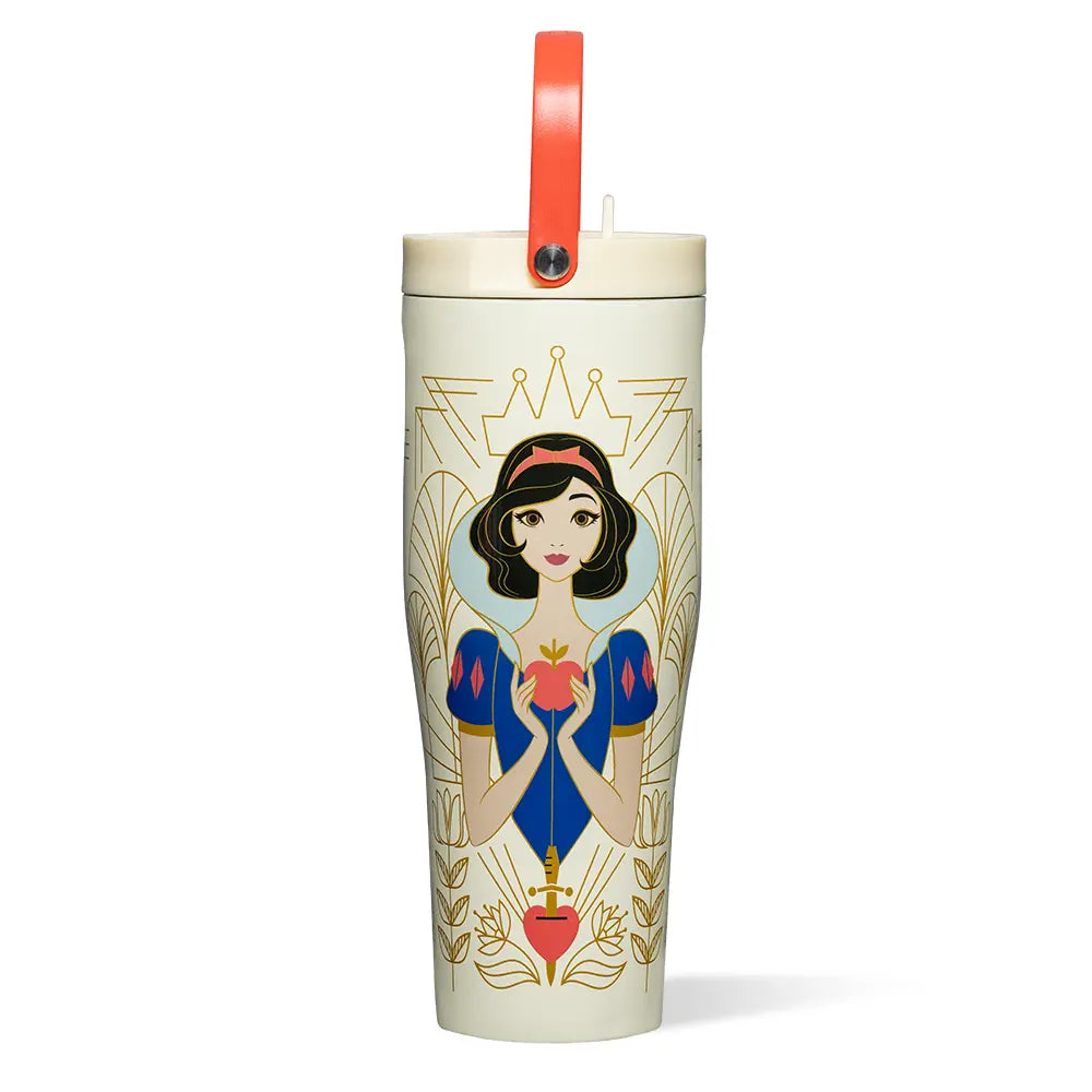 Disney Princess 30oz Leakproof Portable Travel Tumbler - BPA-Free Unisex Adults Reusable Drinkware, Tuckaway Spout, Silicone Flexible Handle, Princess Art, Outdoor Mountain Hiking Kitchenware