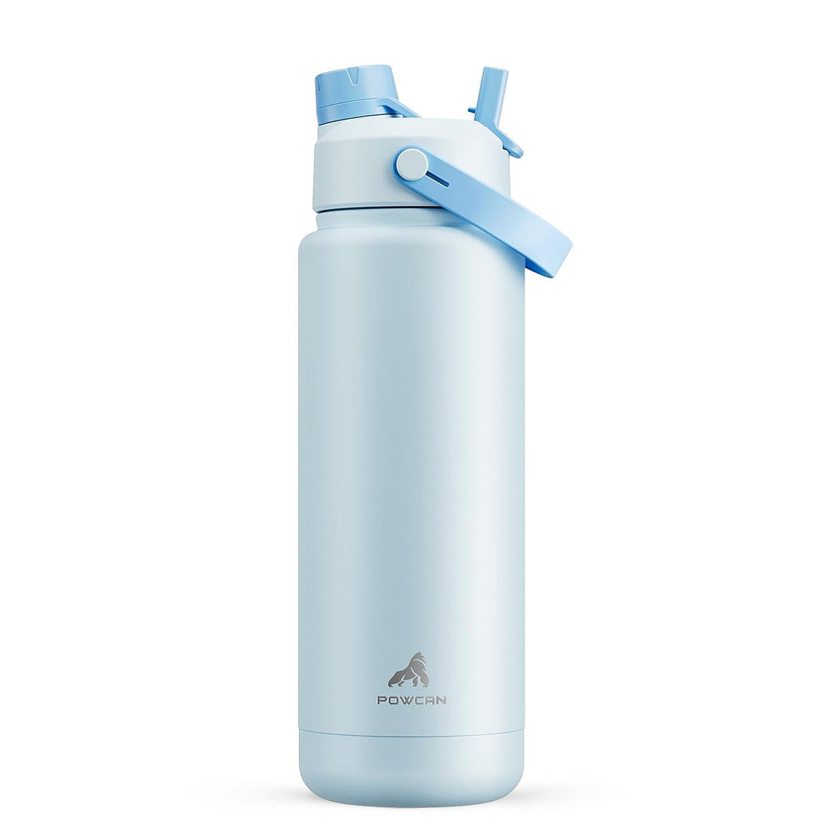 POWCAN 26 oz Insulated Water Bottle with 2-in-1 Straw and Spout Lid, Keep Cold 24H, Leak-Proof, Fits in Car Cup Holder, Stainless Steel Water Bottle for Sports, Travel, and School (Dark Knight)