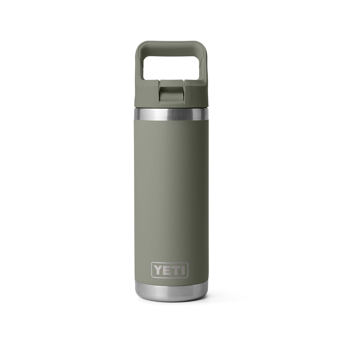 YETI Rambler 18 oz Bottle, Vacuum Insulated, Stainless Steel with Straw Cap, Navy